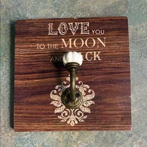 Rustic Brown and White Wall Hook Decor